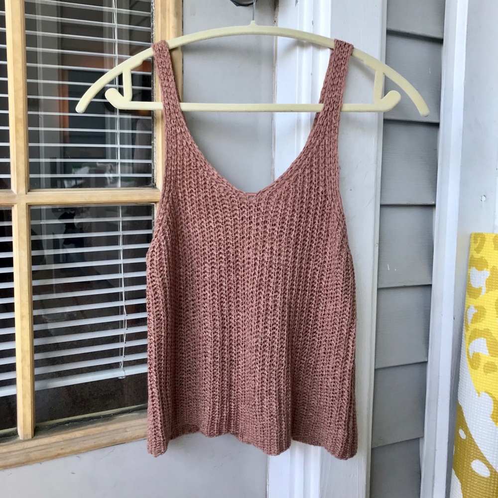 Knitted Mauve Colored Tank Top